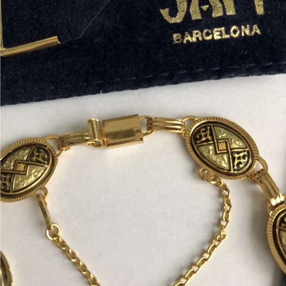 Demascene Link Gold Bracelet New NWT Great Gift!! Beautiful Unique - Picture 5 of 10